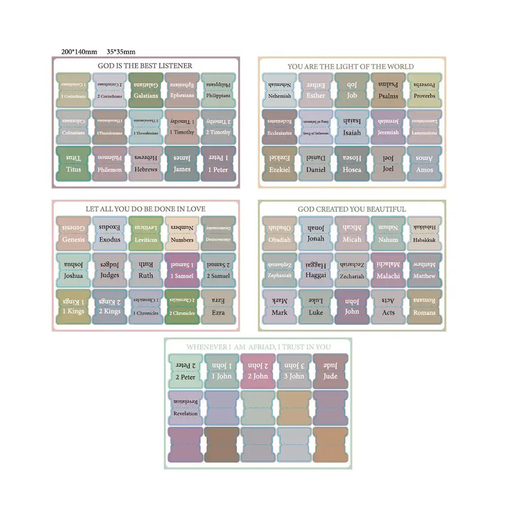 5/6 Sheets Bible Index Label Sticker Writable